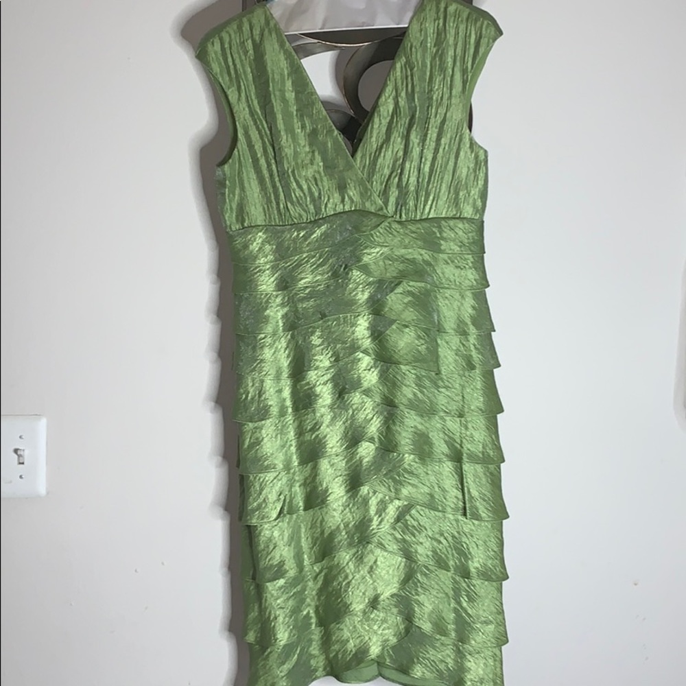 London Style Green ruffled dress
